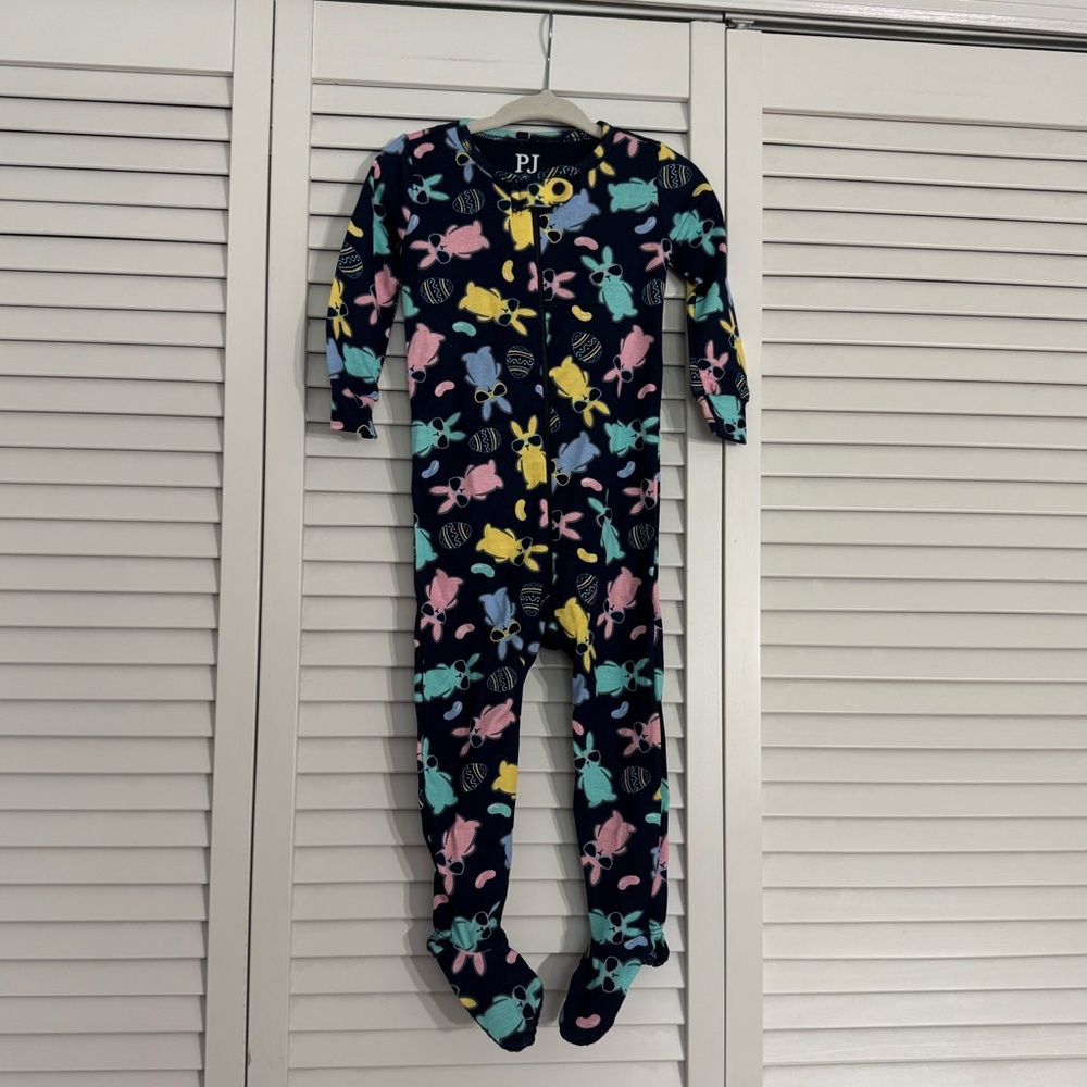 The Children’s Place Spring Easter Bunny One-Piece Footed Pajamas Sz 9-12 Months